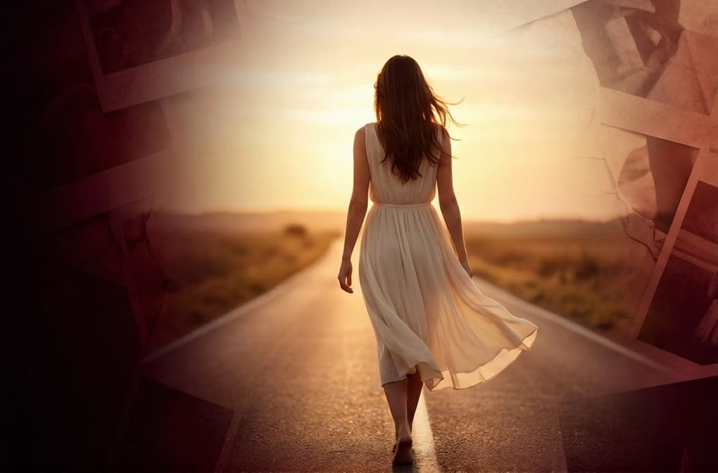 A sunlit road extending toward the horizon